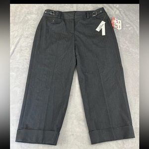 Sharagano Studio womens Dark Navy roll hem capri size 8